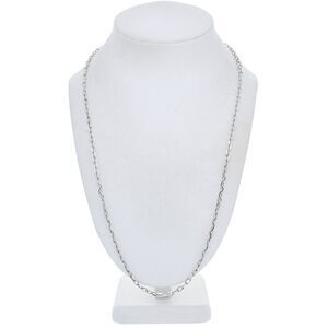 Vintage Italy Sterling Silver 925 Oval Link Chain Necklace 24"